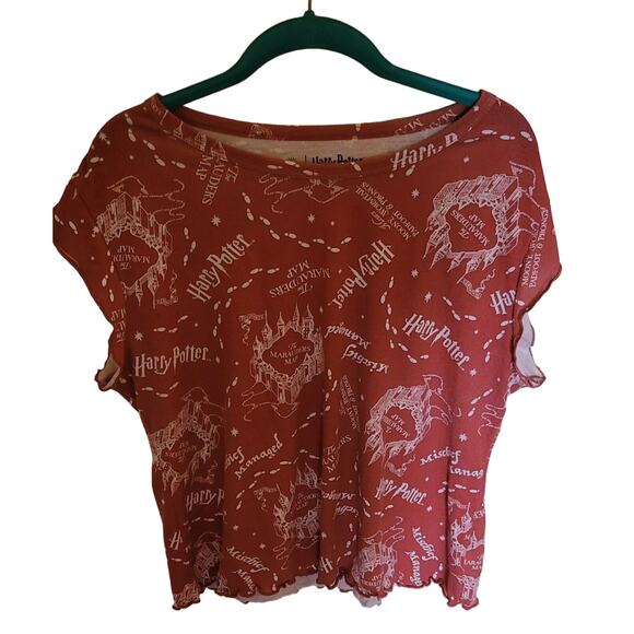 Harry Potter Women 2 Pc Pajama Set Top Shorts Size Large - Picture 1 of 3